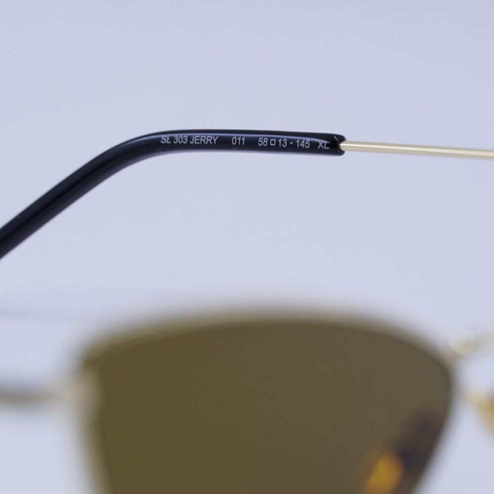 🕶️ New Saint Laurent SL303 JERRY 011 Sunglasses - Gold Frame, Brown Lenses - Picture 5 of 9